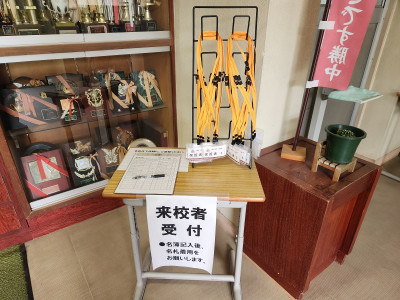 受付名簿と名札