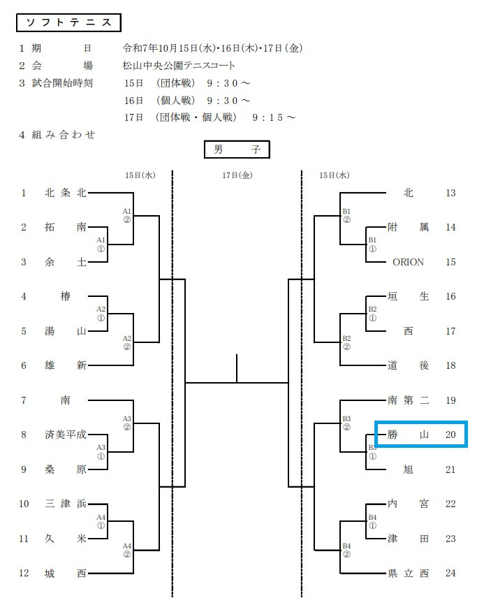 男子ソフトテニス　